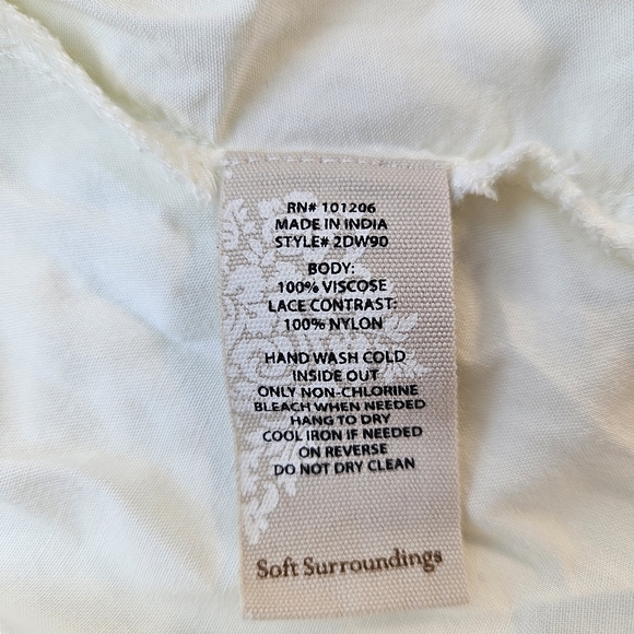 Soft Surroundings Sleeveless Ivory Lacey Top S - Picture 4 of 8